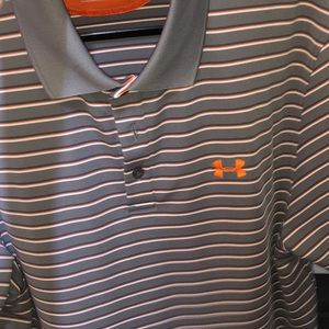 Mens striped Under Armour Golf Polo